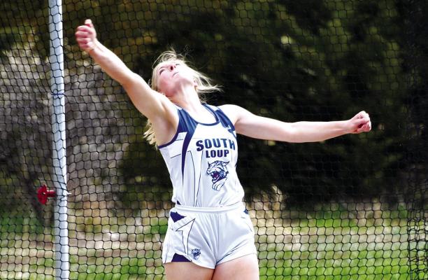 Abby Stallbaumer brought home gold in the discus with a throw of 116' 4'. (Courier photos by Loleta Connell)