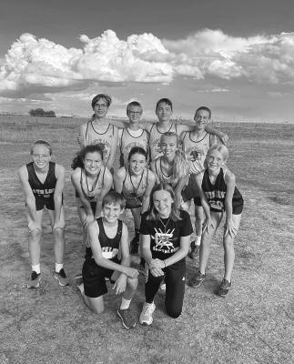 Members of the Bobcat cross country team are: back row, from left, Eli Rogers, Caleb McFate, Logan Recoy, Silas Coleman; middle row, Jade Bierman, Gracie Neth, Ivy Tullis, Ella Cool, Tae Hagler; front row, Walter Bierman, Halie Recoy. Photos courtesy Nicole Recoy
