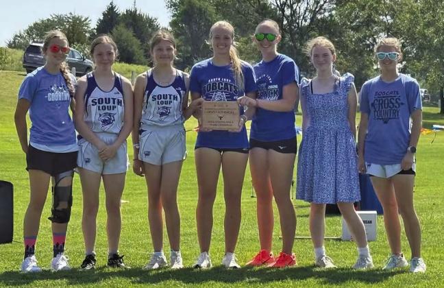 The South Loup girls won the team championship in the first cross country meet of the season on Aug. 27 at Burwell. (Photo courtesy CPS)