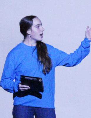 Kaygan Witthuhn performs her poetry speech. (Courier photos by Ellen Mortensen)