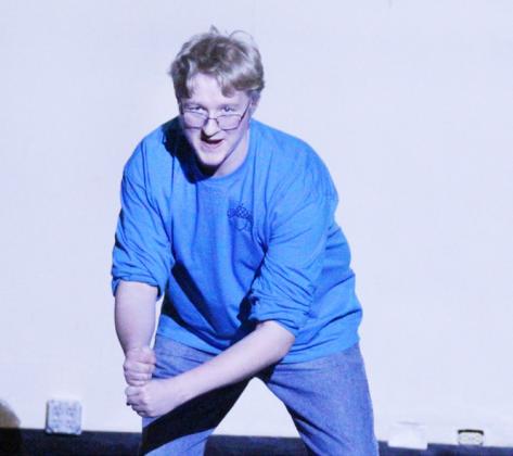 Chase Dishman portrayed Shrek in his humorous speech.