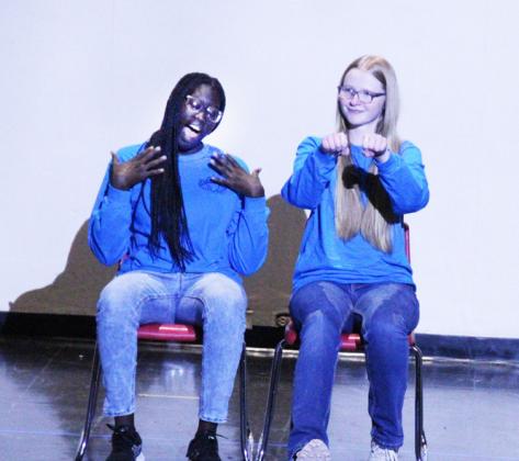 The duet acting team of Chenney Dishman and Nadeema Haidle performed during Speech Night at CHS.
