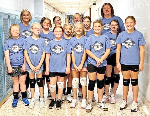 Members of the 2023 Bobcat 5th grade volleyball team are: Front row, from left, Katie Phelps, Brianna Quitmeyer, Ellie Phelps, Ava Bierman, Ruby Hagler, Bree Blowers; Back/Middle - Coach Della Dailey, McKenzie Kimball, Fayth Duckett, Olivia Doggett, Makenna Weinman, Kennedy Eggleston, Coach Michelle Preston, Kenzie Connelly. (Courtesy photos)