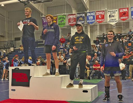 Senior wrestler Paxton Bierman capped off his final season with a fourth-place finish and a trip to the state meet. (Photo courtesy of Arnold Public School)