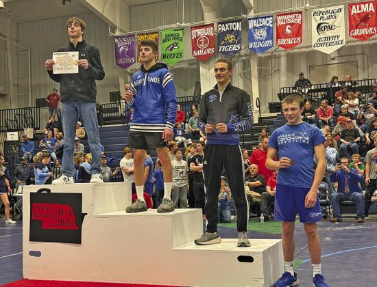After celebrating his 100th win earlier this season, Josiah Coleman has also earned a well-deserved trip to state, finishing third in his bracket at districts. (Photo courtesy of Arnold Public School)