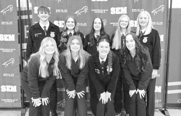 The CHS FFA Chapter performed well at the leadership development event at Sumner-Eddyville-Miller High School on Dec. 11, earning two blue and one red ribbon. The chapter has received a memorial donation to assist with the construction of a greenhouse. (Photo courtesy CPS)