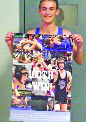 Josiah Coleman wrestled his way to his 100th career win on Friday, Dec. 12, at the Twin Loup Invitational in Sargent. (Photo courtesy CPS)