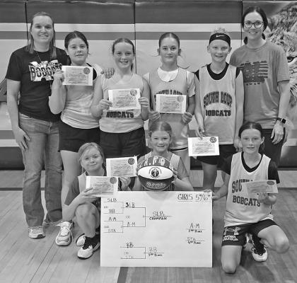 The South Loup 5th and 6th grade girls won the Feb. 7 tournament held to raise funds for Bible Basketball Camp. (Photos courtesy Leta Connell)