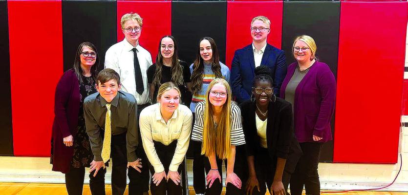 The Callaway Speech Team competed in Loup City on Saturday, and brought home some hardware. Earning Varsity medals were Chad Dishman in Entertainment, and Chenney Dishman and Nadeema Haidle in Duet. Next up for the team is the MNAC tournament, which will be held in Mullen next week. (Photo courtesy Callaway Public School)