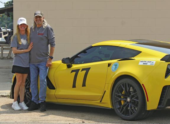 Dan and Leah Aksimit from Broomfield, Colorado, drive in the SORC race every year - Dan for the last 25 years, and Leah for the last 10. This year Dan won the Loup 2 Loup 110 mph class in this 2016 Corvette, while Leah drove the car in Saturday’s SORC. While they love the racing, both said it is the people that make SORC so special. (Courier photo by Ellen Mortensen)