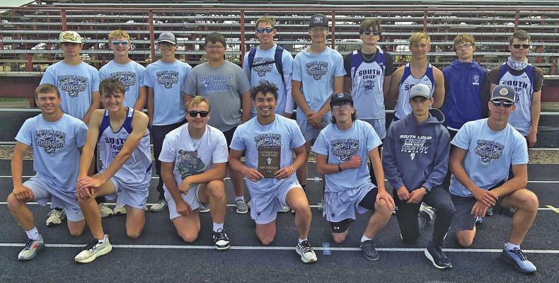 Members of the Dave Blevins Runner-Up team for South Loup are: Front row, from left: Elijah Cool, Dylan Pandorf, Caleb Furrow, Conner Paulsen, Eli Hunt, Josiah Coleman, Paxton Bierman; Back row: Jaden Baker, Tysen Schacher, Callen Hickenbottom, Taytum Wiese, Noah Anderson, Jacob King, Hudson Vickers, Braxton Cozad, Jacob Myers, and Shawn Johnson. (Courier photos by Ronda McFate)