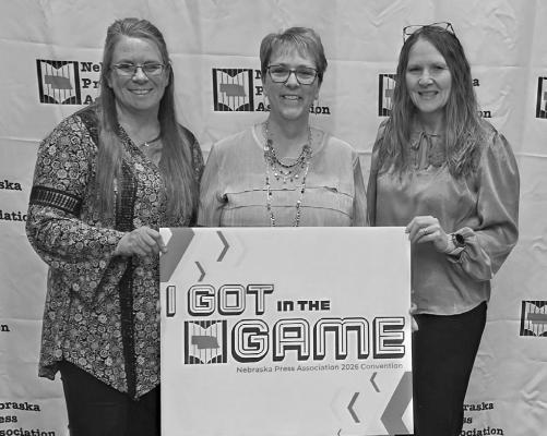 From left, Alisa Mullen, Ellen Mortensen, and Leta Connell represented the Callaway Courier at the 2026 Nebraska Press Convention in Lincoln, April 17-18.
