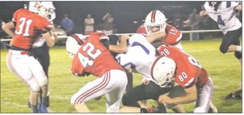 Sophomore Patrick Eggleston gets the call and fought his way for 9 yards on the carry. (Photos courtesy Melissa Eggleston)