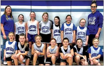 (3rd-4th girls) Back row, from left: Coach Kate Brennan, Kennedy Eggleston, Makenna Weinman, Sophia Cool, Kenzie Connelly, Bree Blowers, Katie Phelps, Coach Katie Weinman; Front row: Klara Baldwin, Scout Evans, Olivia Doggett, Ellie Phelps, Breckn Doggett, Ruby Hagler, Emery Schacher