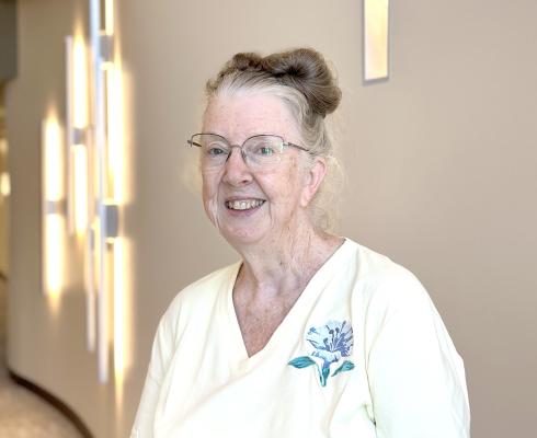 Linda Schafer of Cozad underwent surgery for breast cancer one year ago. She bravely shares the story of her journey and encourages women to take charge of their health. (Photo by Roxanne Converse-Whiting)