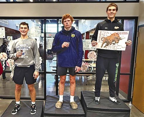 Paxton Bierman has been having a good season on the mat for the Bobcats, with a 3rd place medal at Elwood earlier this month being one of several he has earned so far. (Photo courtesy CPS)