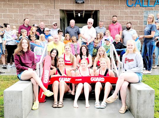 The top story in Callaway in 2024 was most likely the completion of the community's new swimming pool. Members of the community, the lifeguards and pool staff, Chamber members and Village Board members joined in the opening day celebration as Lawrence Paulsen - Chair of the pool committee - cut the ribbon on June 1. (Courier file photo)