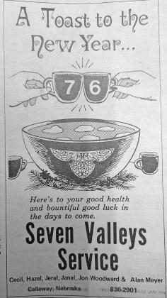 * The ad above appeared in the Dec. 31, 1975, issue of the Courier.