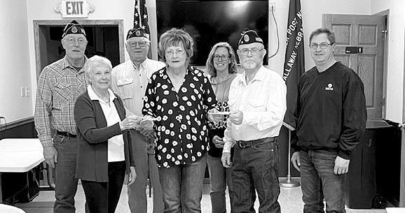 Front row, from left: Mary Ann Boldt, Christie Pitkin, Tom Wilson, Michael Reiff (Callaway Community Foundation Fund); Back row: Bill Schaad and Charlie Jorgenson of the American Legion Post and Deondra Lashley of the American Legion Auxiliary.