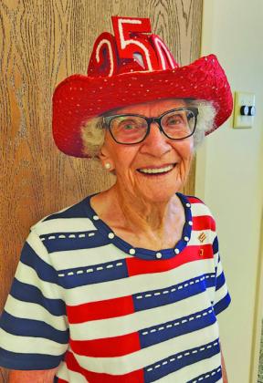 Doris Myers-Bowen sports her America 250 hat for Oconto Fun Day.