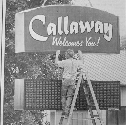 Love Signs of Norfolk installed Callaway's digital message sign in the mini park, concluding months of planning and fundraising led by the Callaway Bear Boosters.