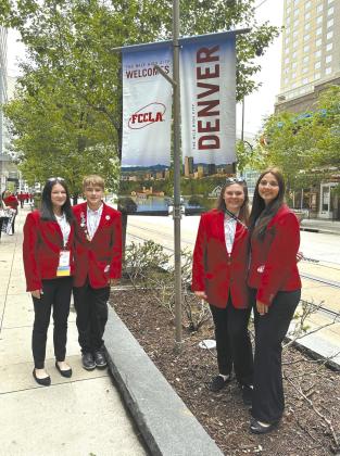Four FCCLA students represented Callaway High School at the National Leadership Conference in Denver in July. They are, from left, Carleigh Laible, Jaxon Guthrie, Jocelyn Bailey, and Jazlynn Bechtold. (Photos courtesy CHS FCCLA).
