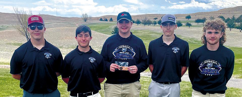 The South Loup Bobcat boys golf team placed 3rd at the MNAC tournament in Mullen last week. From left, Dawson Doggett, Grant Hrupek, Joey Sallach, Dylan Handley, and Harper Johnson. (Photos by Jarod Rush)