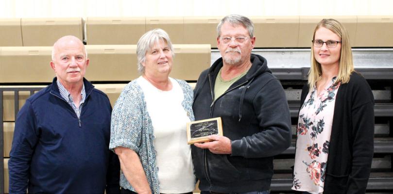 From left, Callaway Chamber President Ken Pitkin, Cyndy Callahan, Roy Callahan and Chamber Treasurer Stacey Guthard. Callahan was honored with the Callaway Citizen of the Year Award in April.