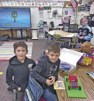 The Character Strong program at Callaway elementary school incorporates creative projects into the daily lesson plans that help kids become more engaged. In its second year of implementing the program, CPS has earned Character Strong Certified Spotlight School designation. Pictured, from left, are Beau Duckett, Hank Svoboda, and Brooklyn Bonde. (Photo courtesy Christa Anderson) THIS SPACE LEFT BLANK FOR MAILING LABEL
