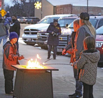 The fire pit is always a big attraction for everyone who attends the Christmas celebration.