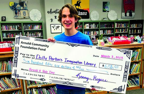 Arnold freshman Eli Rogers has taken on a project that will benefit all Custer County children, and has begun fundraising for the Imagination Library. (Photo courtesy Arnold Public School)