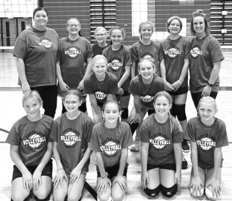 (Above) 5th &amp; 6th grade: (back, l-r) Coach Michelle Preston, Paisely Witthuhn, Gracie Brenan, Emma Bierman, Berklee Preston, Kora Dailey, Coach Della Dailey; (middle) Lauren Reiff, Claire Kulp; (front): Rylee Trumble, Amelia Pandorf, Georgia Guthrie, Paityn Dailey, Addie Darymple. Not pictured: RaeAnna Gloeckler.