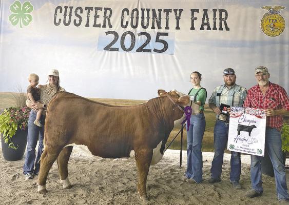 Kelynn Witthuhn earned the Grand Champion market beef with her Hereford steer. (Photo courtesy Nichole Witthuhn)