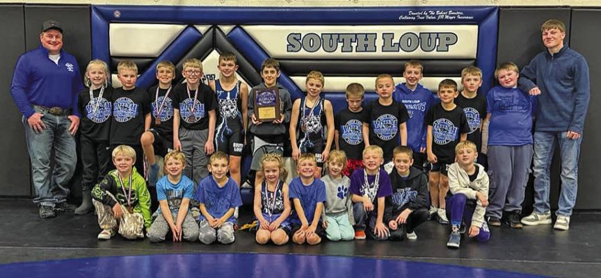 Little Bobcat wrestlers claimed the Division I Team title at last Saturday’s youth wrestling tournament. South Loup hosted the meet, tallying 178 total wrestlers in the competition. (Photo courtesy of South Loup Youth Wrestling)