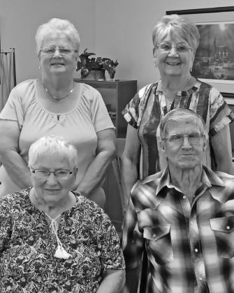 First cousins attending the 2026 Nansel reunion in Callaway July 19 were, seated from left, Linda Lawrence and Cliff Meads; standing, Sue DeLosh and Bernita Meads. (Photo courtesy Bernita Meads)