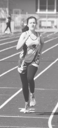 Gracie Neth finishes in the 800 meter run at 3:52.06 on Saturday in Hershey. (Courier photo by Loleta Connell)