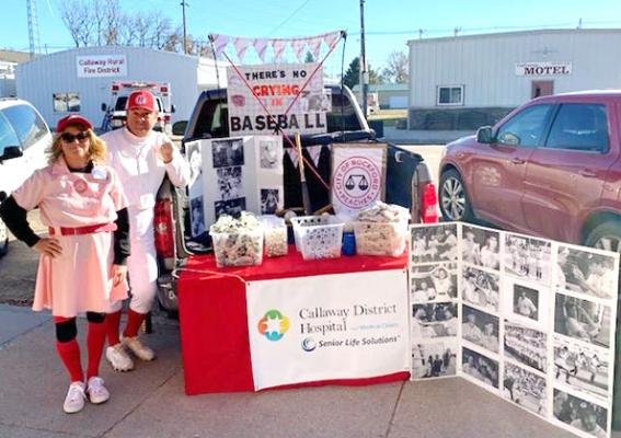 The staff of Callaway District Hospital received the first place award for best display at the Callaway Trunk-or-Treat for their 'No Crying in Baseball' theme. The 1st place prize was sponsored by Shotgun Annie's. (Photo courtesy Kelsey Trumbull)