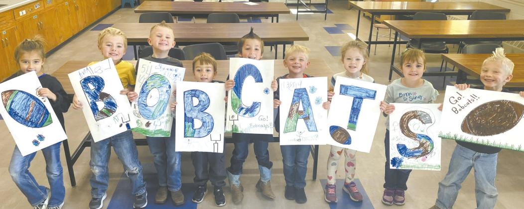 Callaway preschoolers showed their support for the Bobcats during the sendoff for the Sandhills-Thedford game.