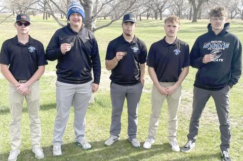 Members of the varsity golf team who competed at the North Platte St. Pat’s Invite on May 2 were, from left, Haydn Stretesky, Joey Sallach, Dawson Doggett, Harper Johnson, and Cache Gracey. (File photo)